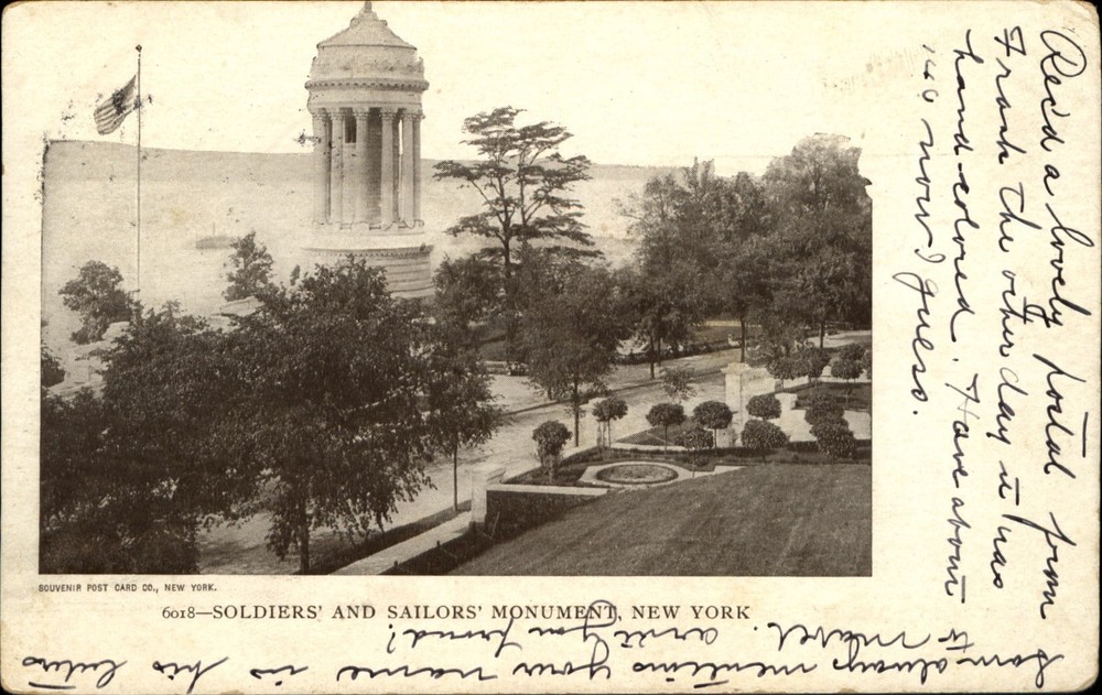 Soldiers & Sailors Monument~New York City~1905 to May Luella Jeffers DOLGEVILLE