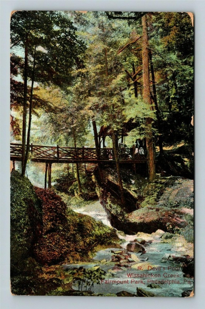 Philadelphia PA-Pennsylvania, FAIRMOUNT PARK, DEVILS POOL, Vintage Postcard