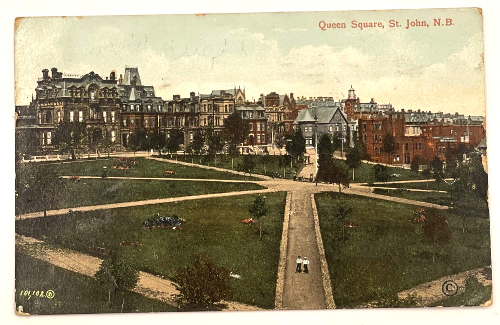 1910, Queen Square, ST. JOHN, New Brunswick, Canada Postcard