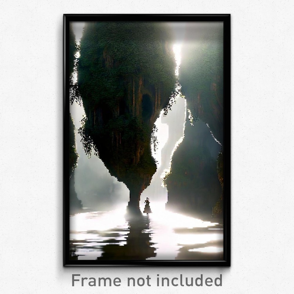 Pixel Art Poster - Dramatic Hollow (8 Bit Psychedelic Trippy Video Game Print)