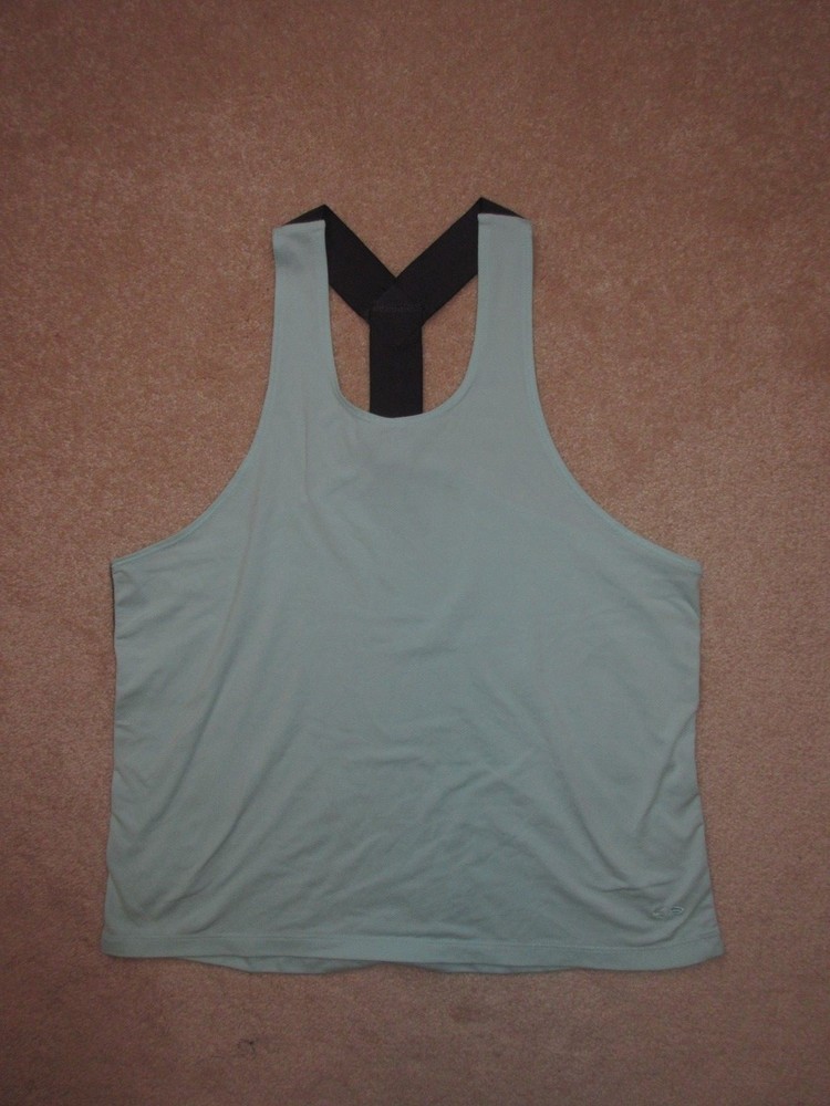 SLEEVELESS SHIRT/TANK - Champion - Athletic - Workout -Stretchy -Aqua - Small