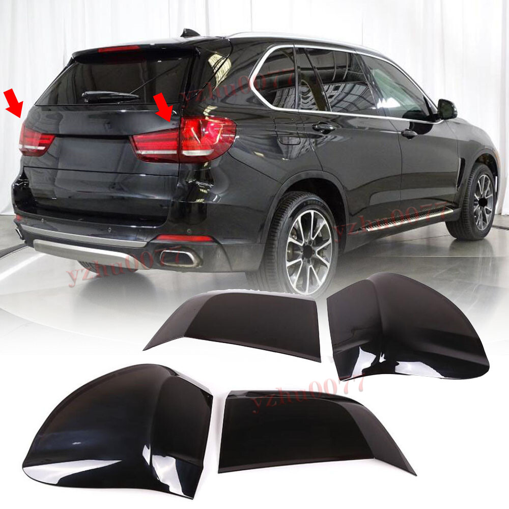 ABS Smoke Black Tail Light Trim Covers 4pcs for BMW X5 2014-2018  