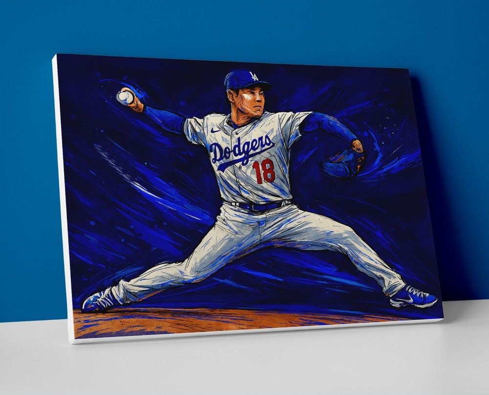 Yoshinobu Yamamoto Poster or Canvas - Los Angeles Dodgers Wall Art