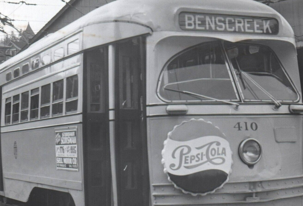 Pittsburgh Railway Trolley Bens Creek Pepsi Cola Ad - Vintage Photo 5x7