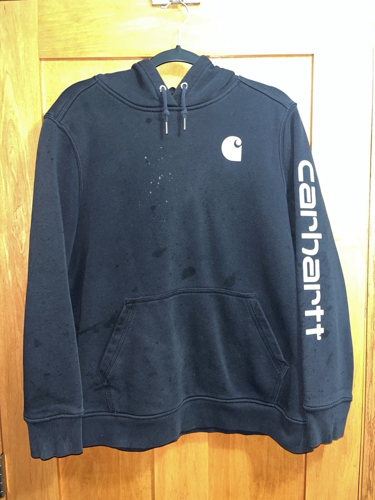 Carhartt Relaxed Fit Pullover Hoodie Womens Sweatshirt Sz 1X (16-18) Black EUC