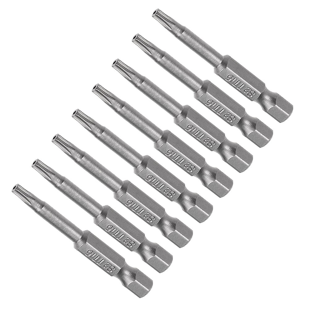 8pcs T15 Torx Screwdriver Bits 2 Inch Long 1/4 Hex Shank Magnetic Drill Driver
