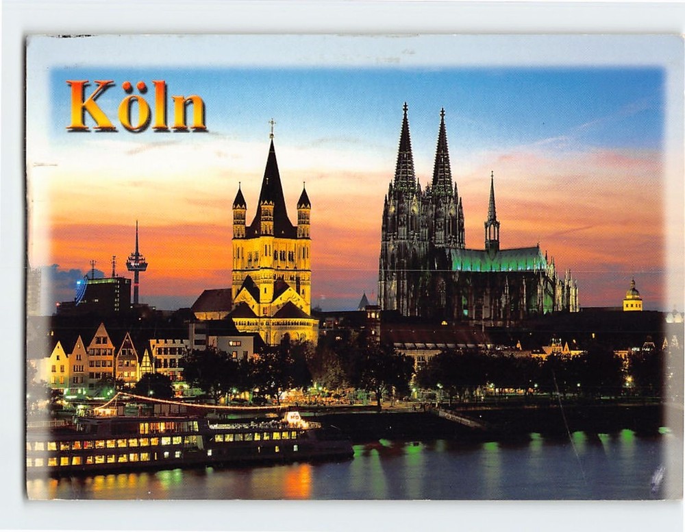 Postcard Rheinansicht Cologne Germany