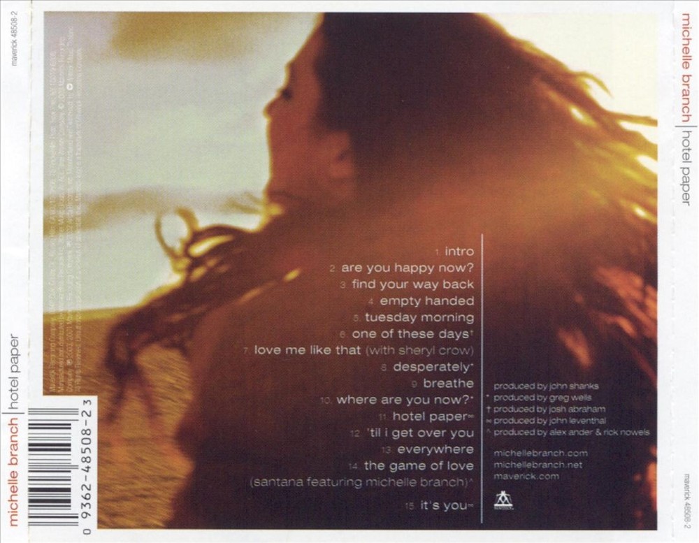 Michelle Branch Hotel Paper [France Bonus Tracks] New Cd