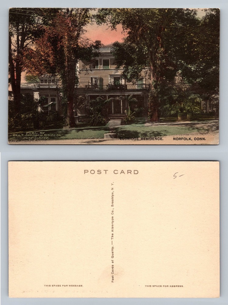 Norfolk, CT-Connecticut, Eldridge Residence View, Old Vintage Postcard