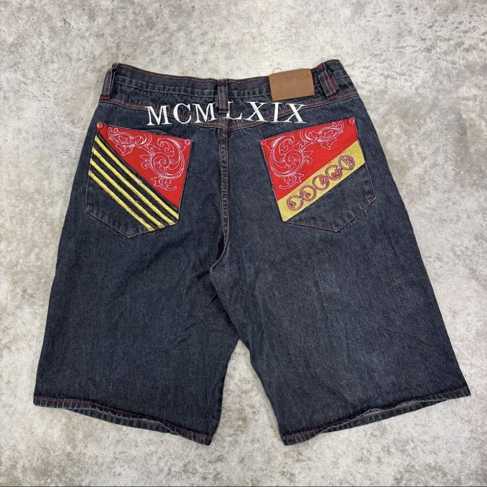 Coogi Shorts Mens 40 Black y2k baggy skater hip hop embroidered grunge