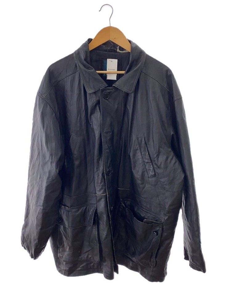 Protocol/Leather Jacket Blouson/Xxl/Leather/Blk/Plain 3498