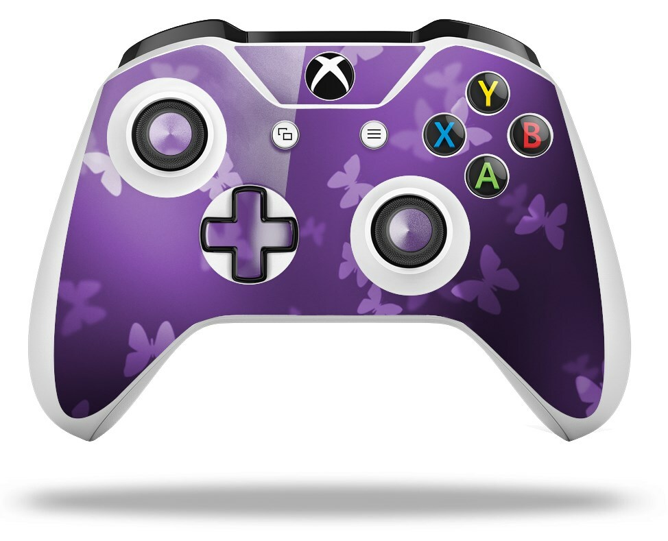 Skin for XBOX One S / X Controller Bokeh Butterflies Purple Vinyl Decal