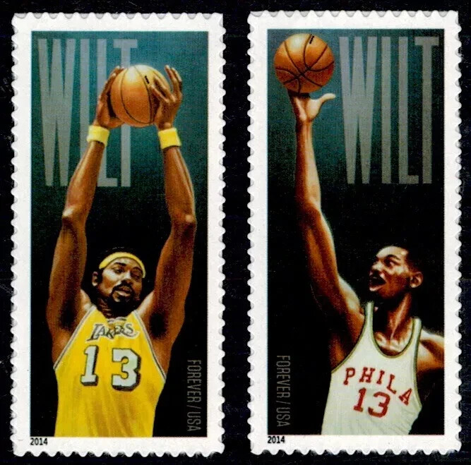 US Wilt Chamberlain Forever Stamp Set of 2 Singles Scott #4950-4951
