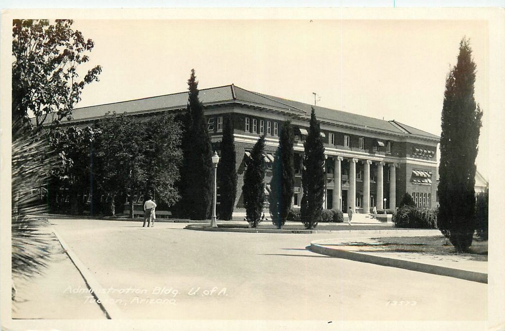 1930s Tucson Arizona Administration Building University RPPC Postcard 26-3155