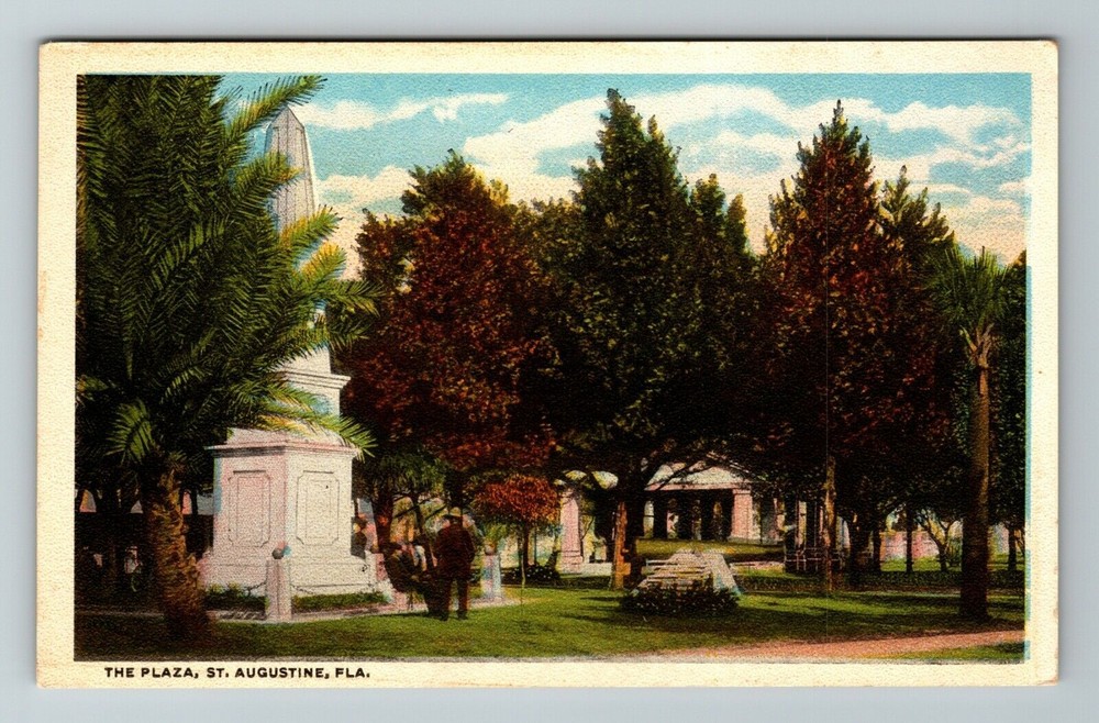 St Augustine FL-Florida, The Plaza, Exterior, Vintage Postcard