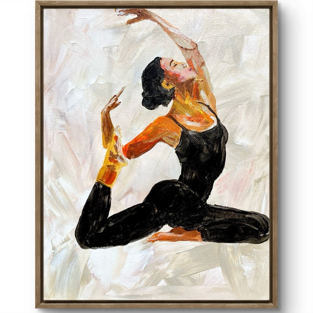 TITA PAINTZ Woman Yoga Pose Portrait Hand Painted 11x14 Canvas Wall Art