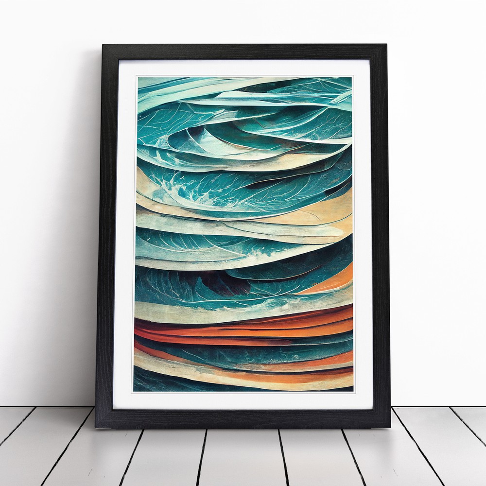 Beach Ocean Wave Abstract No.2 Wall Art Print Framed Canvas Picture Poster Decor