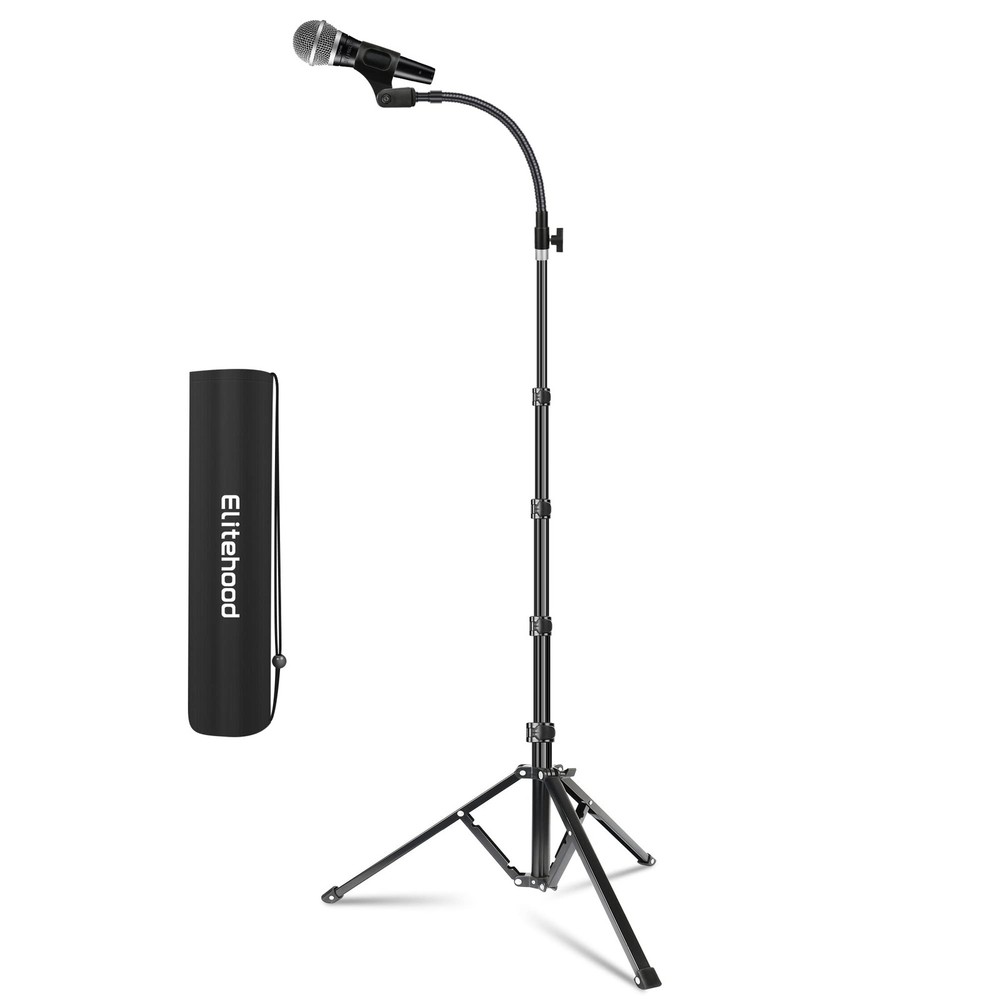 Aluminum Foldable Microphone Stand, 82’’ Tall & Height Adjustable Mic Stand B...