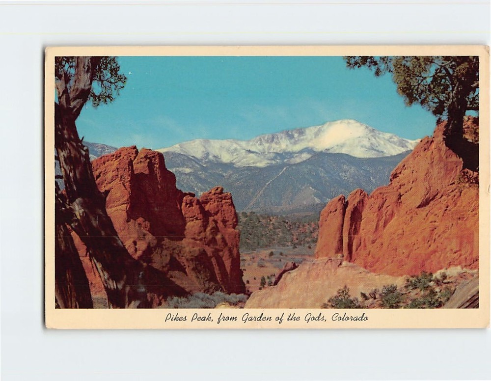 Postcard Pikes Peak Garden of the Gods Colorado USA