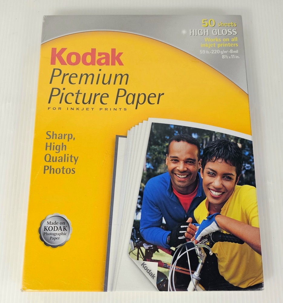 Kodak 8.5x11 High Gloss Premium Photo Paper for InkJet Printers 50 Sheets