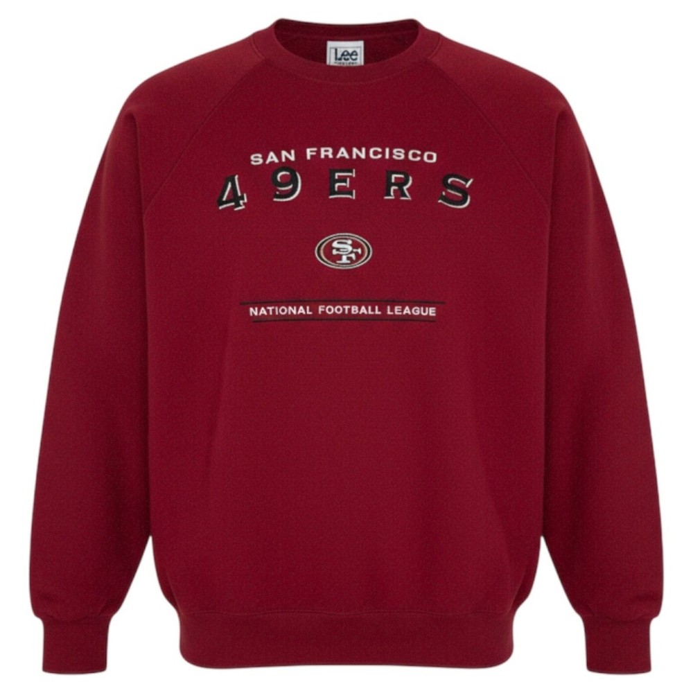 NEW Vintage Lee Sport Men's San Francisco 49ers Embroidered Sweatshirt Red XXL