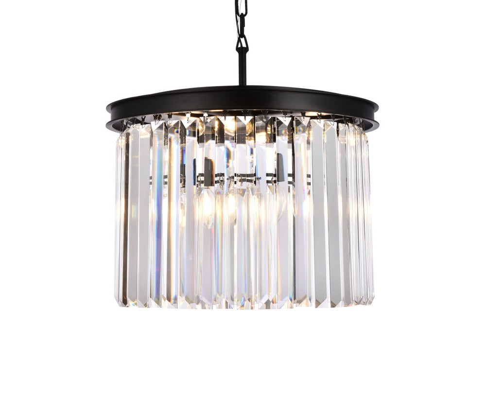 Elegant Black 6-Light 20 Inch Crystal Pendant Chandelier Sydney RC Model 1238D20