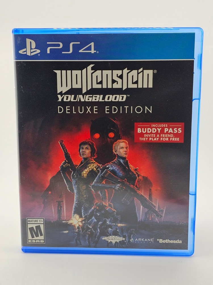 Sony Playstation 4 PS4 Wolfenstein Youngblood Disc + Case Cleaned & Tested