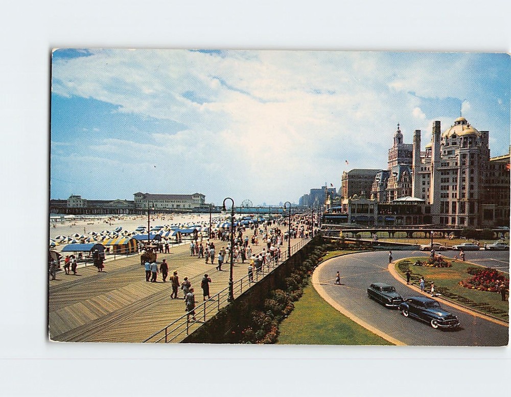 Postcard View Over the Beautiful Boardwalk in Atlantic City New Jersey USA