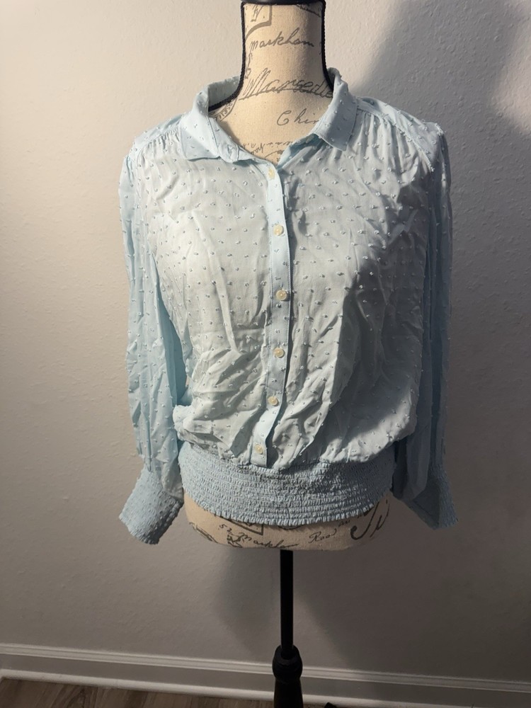Maeve Anthropologie Baby Blue Blouse