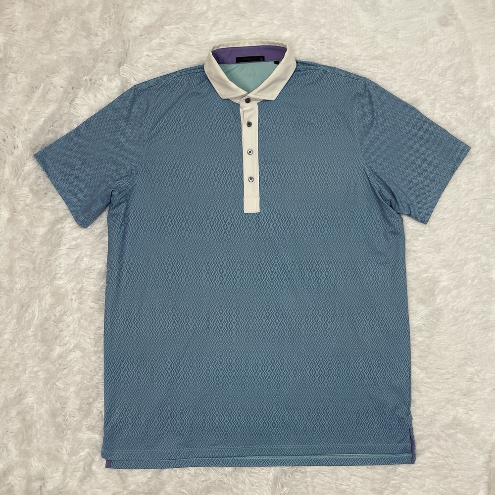 Greyson Men’s Size XL Short Sleeve Polo Shirt Golf Teal Blue Stretch Peru