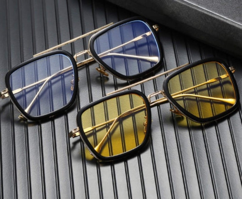 Trendy Metal Frame Full Frame Flat Mirror Retro Sunglasses for Men and Women, Un