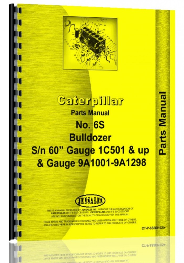 Caterpillar 6S Bulldozer Attachment Parts Manual for Serial 1C501 and Up