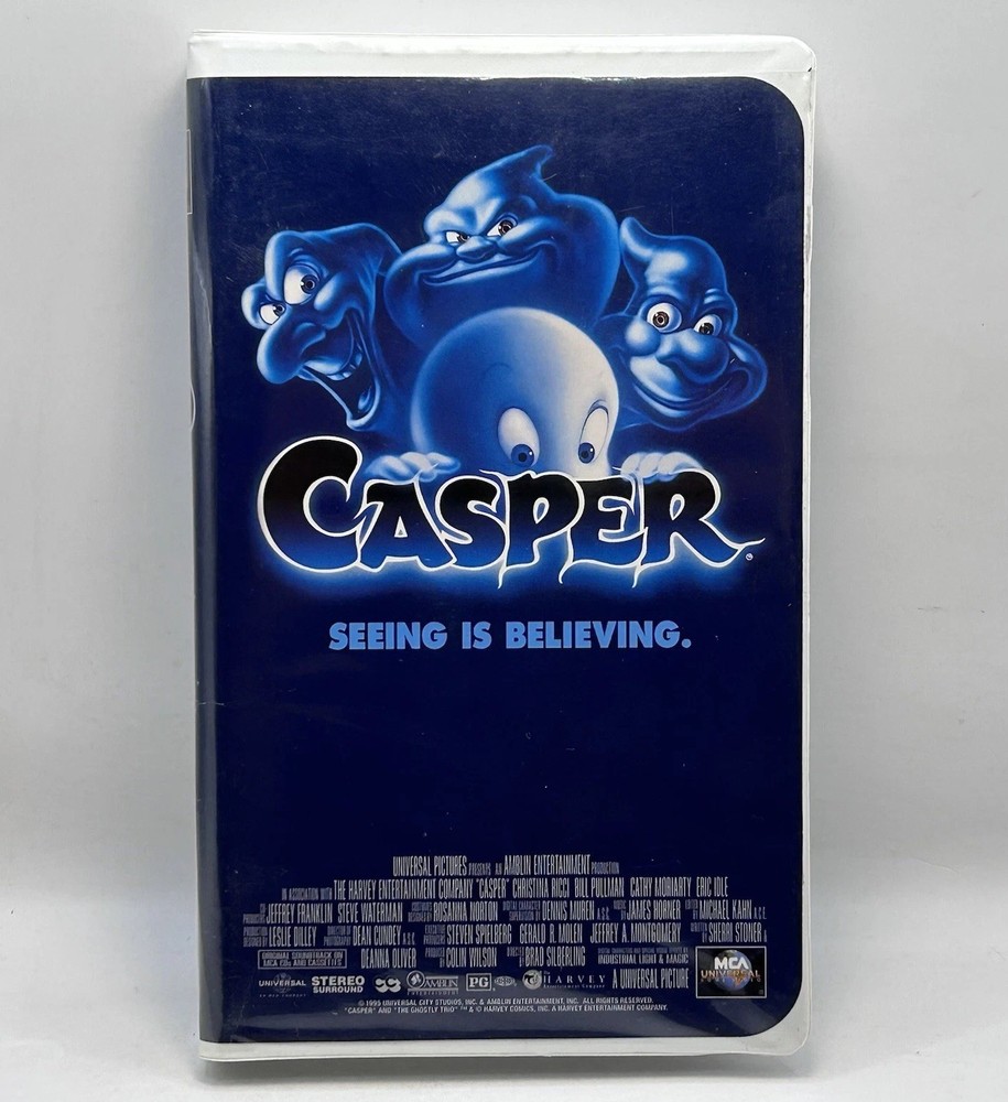 Casper VHS 1997 Video Tape Live Action 90s Kids Family Movie Vintage Clamshell
