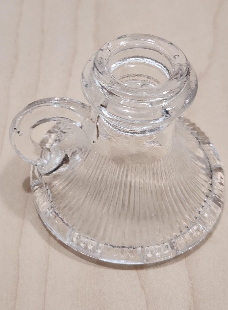 Vintage Candlestick Holders Clear Glass