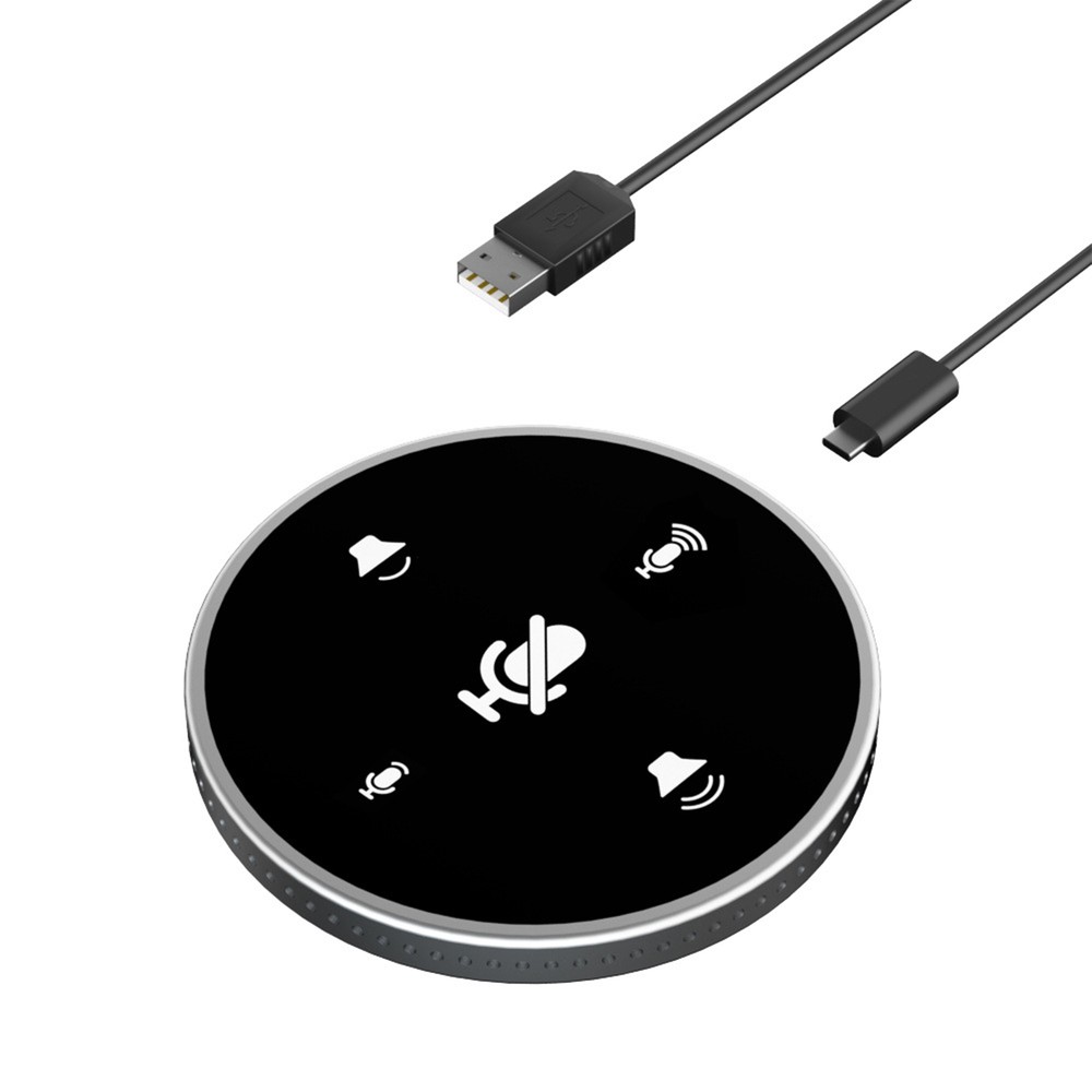 USB Conference Speakerphone w/ Mute Function Volume Adjustment Plug for PC W7Q8