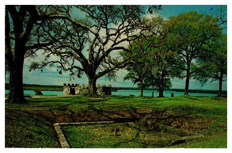 Postcard MONUMENT SCENE St. Simons Island Georgia GA m/09 AT1818