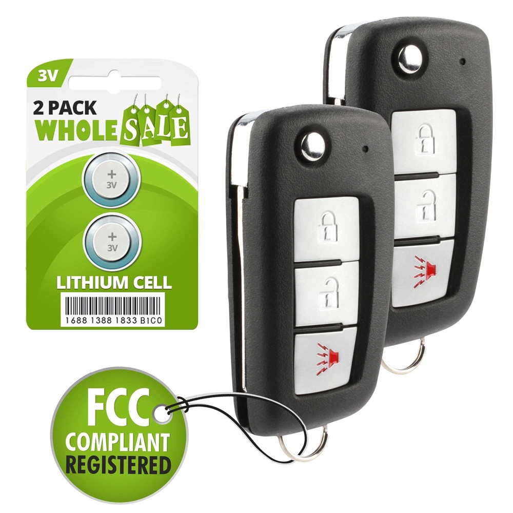 2 Replacement For 2005 2006 2007 2008 2009 Nissan Frontier Flip Key Fob