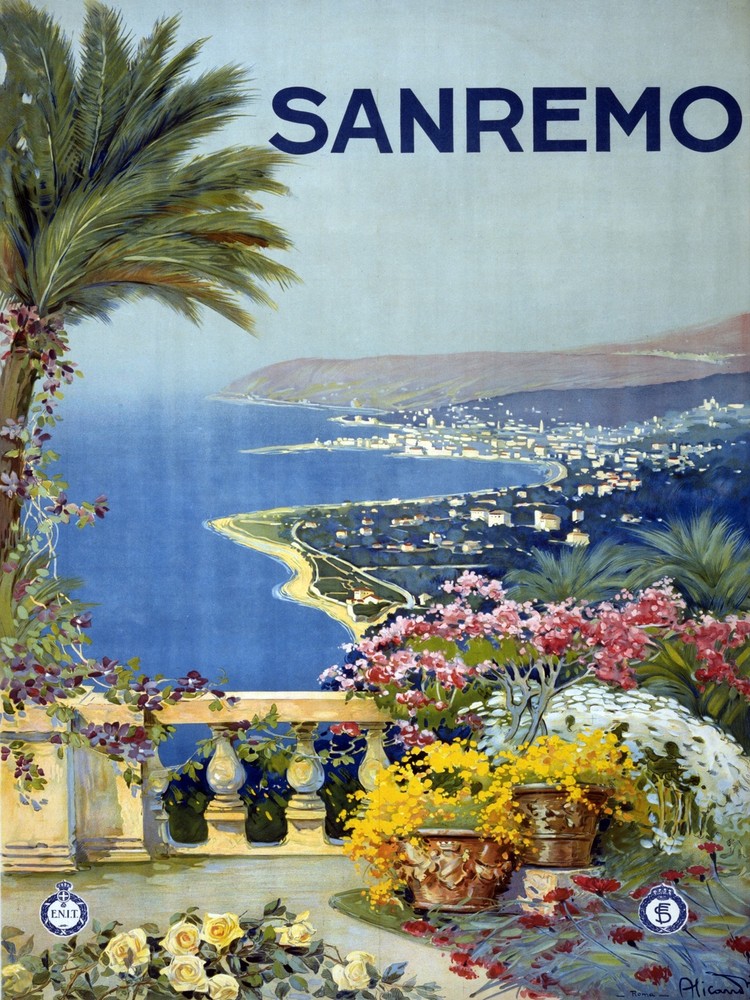 7789.Decoration Poster.Home Room wall interior art design.Sanremo.Travel decor