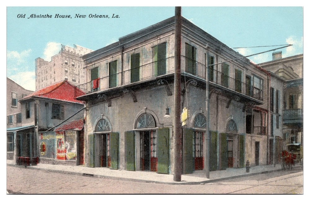 Old Absinthe House New Orleans Louisiana Vintage Postcard Bourbon Bienville-image