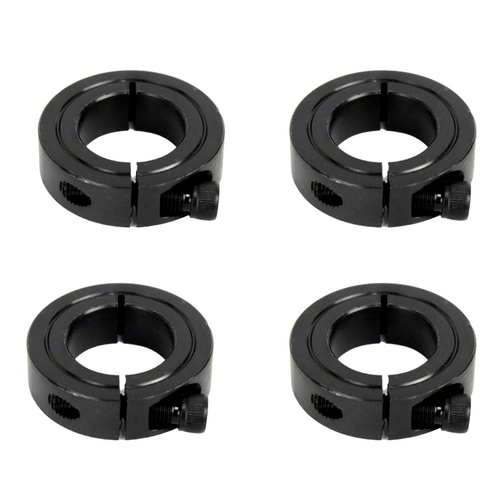 Single Split Shaft Collar 1/2 Inch Bore Aluminum Alloy Set Screw Style 4 Pack