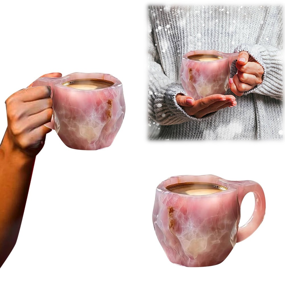 Mineral Crystal Coffee Mugs Cup Novelty Coffee Cup (Pink)
