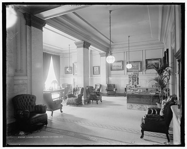 Photo:Lobby, Hotel Latham, New York, N.Y.