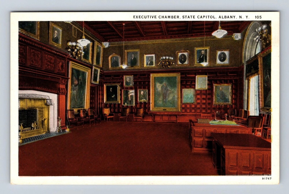 Albany NY-New York Executive Chamber State Capitol Vintage Postcard