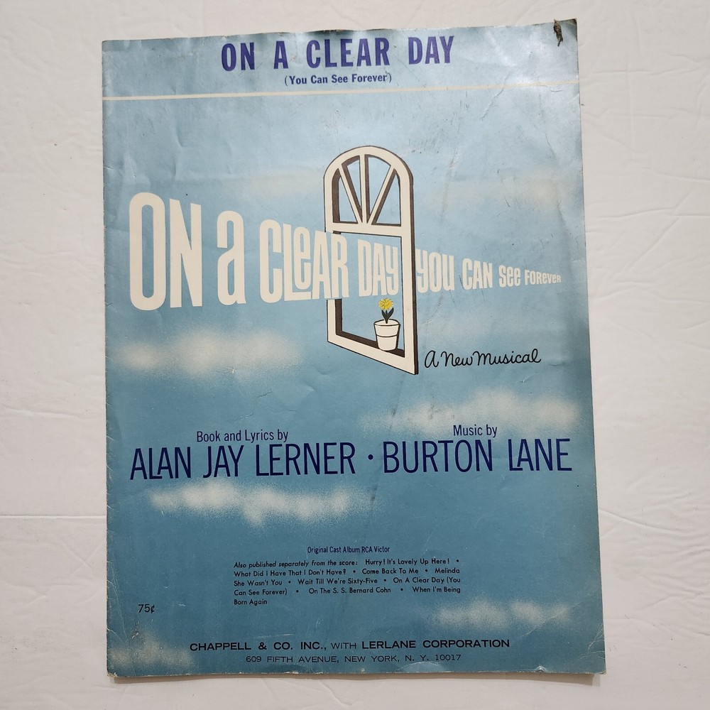 On A Clear Day You Can See Forever 1966 Sheet Music Vintage