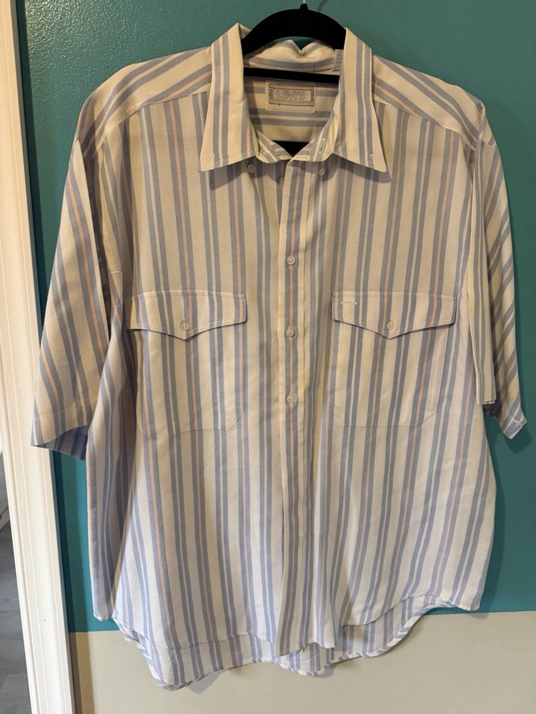 Vintage 80s 90s Levi’s Silver Label Striped Shirt Size Large