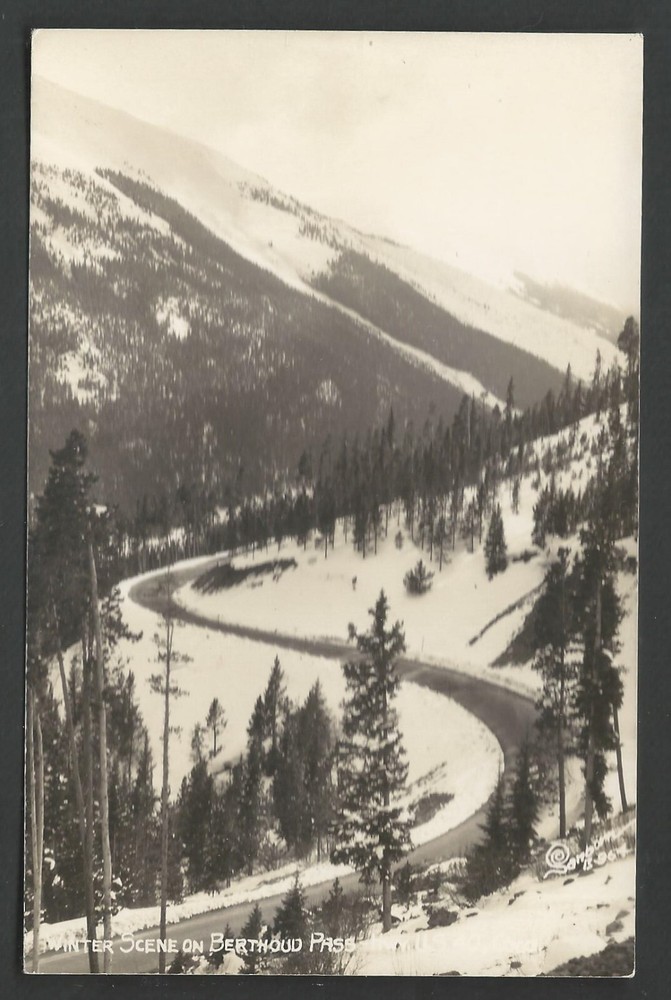 BERTHOUD PASS COLORADO Winter Scene RPPC Sanborn B964 Real Photo Postcard