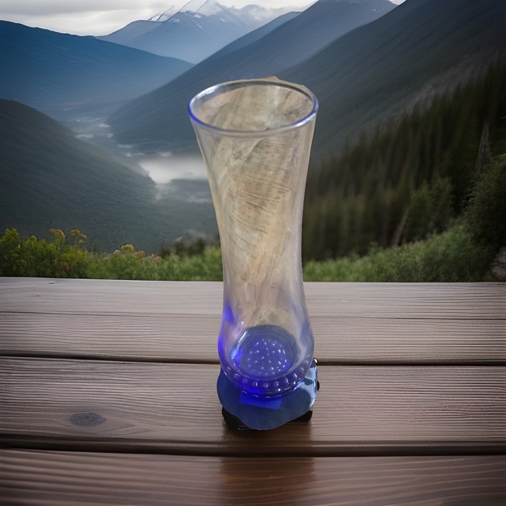 Vtg Turandot Flower Bud Vase Cobalt Blue footed Italy 7.5