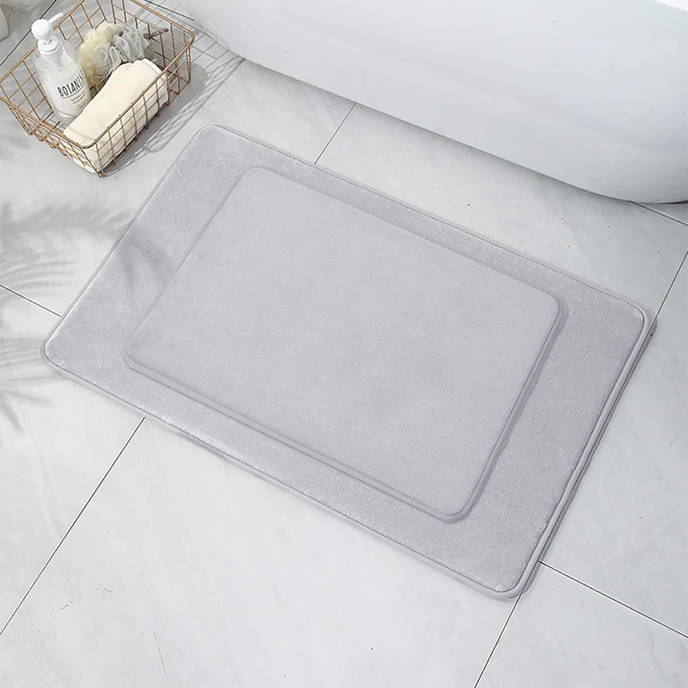 Bathroom Rugs - 2 PCS Soft Quick-Dry Memory Foam Bath Mat for Shower, Tub, an...