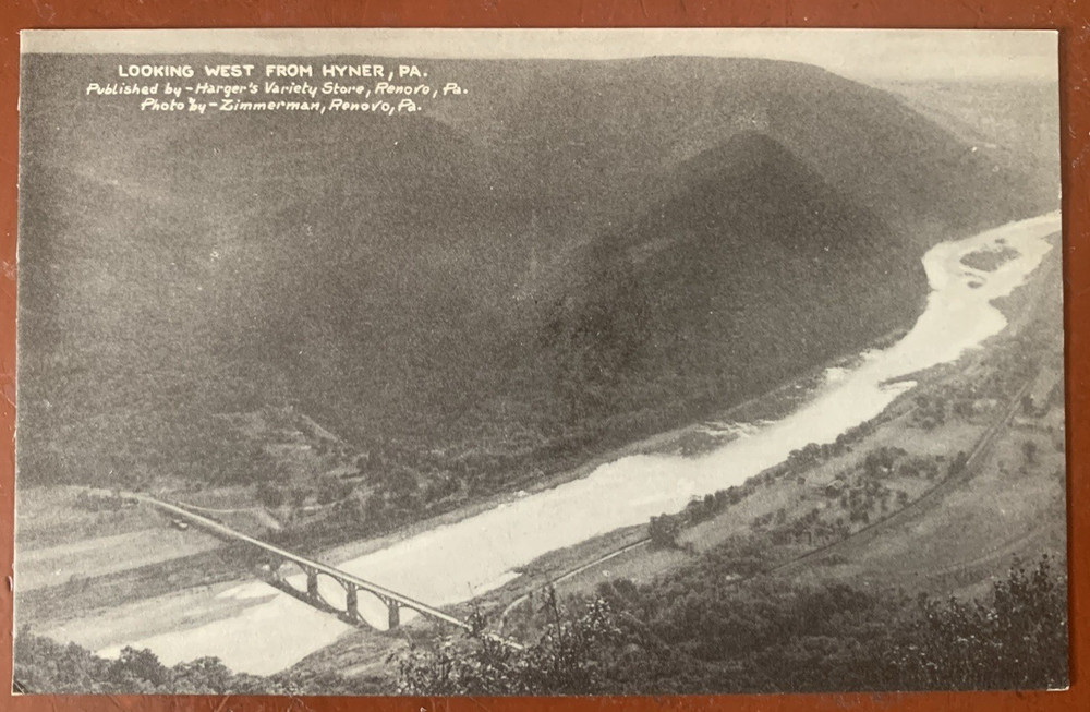 Bridge over Susquehanna River Hyner PA Clinton County Pennsylvania Postcard