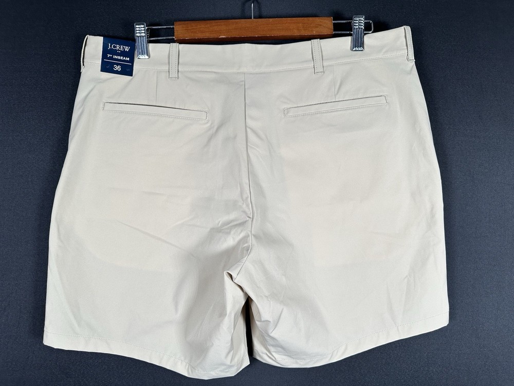 J.CREW Tech Short 7” Inseam Golf Shorts Men's Size 36 Khaki Brand New with Tags